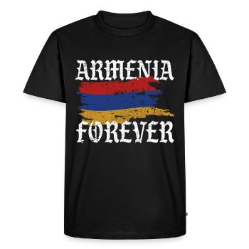 L'Arménie pour toujours - T-shirt Premium bio Homme - noir - Devant - Nico (187cm)