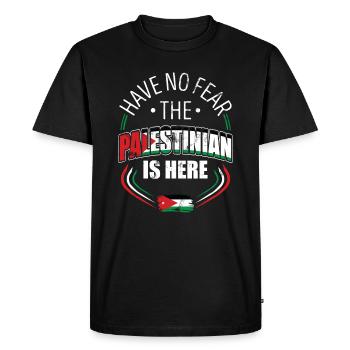 N'aie pas peur, le Palestinien est là - T-shirt Premium bio Homme - noir - Devant - Nico (187cm)