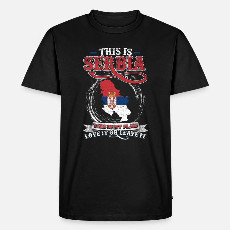 Serbien - Männer Premium Bio T-Shirt - Schwarz