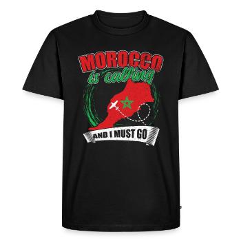 Maroc Appelez - T-shirt Premium bio Homme - noir - Devant - Nico (187cm)