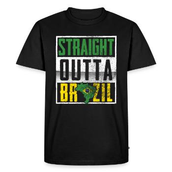 Direct from Brazil - Men's Premium Organic T-Shirt - black - Front - Nico (187cm)