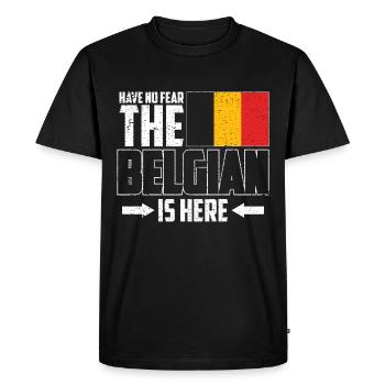 Don't worry, the Belgian is there - Men's Premium Organic T-Shirt - black - Front - Nico (187cm)