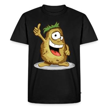 Potato - Men's Premium Organic T-Shirt - black - Front - Nico (187cm)