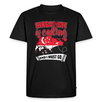 SINGAPOUR - T-shirt Premium bio Homme - noir - Devant - Nico (187cm)