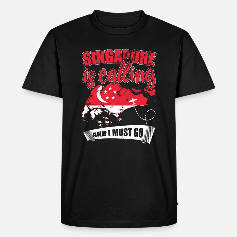 SINGAPUR - Männer Premium Bio T-Shirt - Schwarz