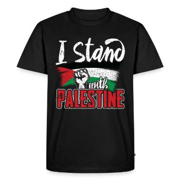 Je suis avec la Palestine - T-shirt Premium bio Homme - noir - Devant - Nico (187cm)
