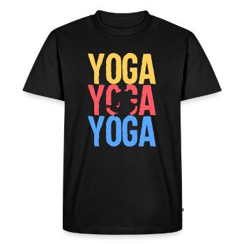 Yoga - T-shirt Premium bio Homme - noir - Devant - Nico (187cm)