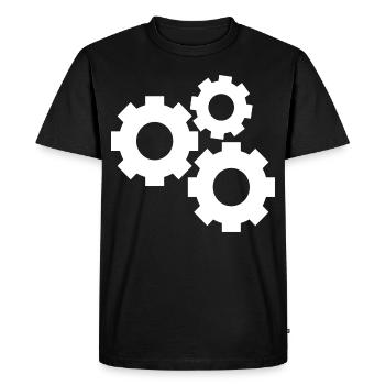 Roues en dents de scie - T-shirt Premium bio Homme - noir - Devant - Nico (187cm)