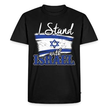 Je suis avec Israël ! - T-shirt Premium bio Homme - noir - Devant - Nico (187cm)
