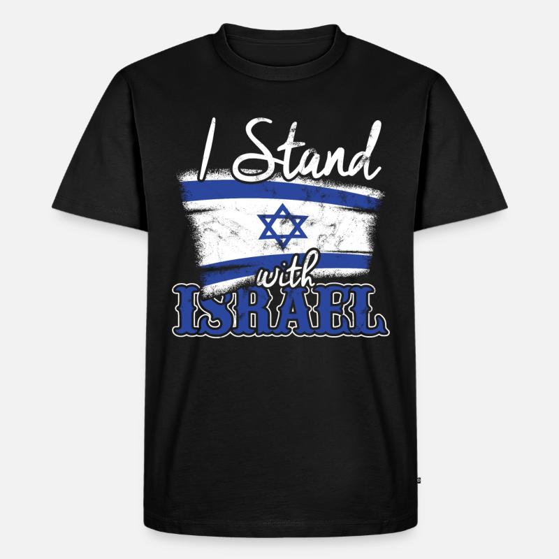 Ich stehe mit Israel! - Männer Premium Bio T-Shirt - Schwarz