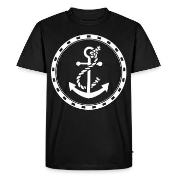 Ancre - Anchor - Maritim - Nautik - T-shirt Premium bio Homme - noir - Devant - Nico (187cm)