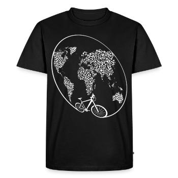 bike the world, vélo - T-shirt Premium bio Homme - noir - Devant - Nico (187cm)