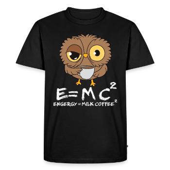 Café Owl - T-shirt Premium bio Homme - noir - Devant - Nico (187cm)
