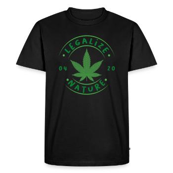 Légaliser la nature, le cannabis, la conception du chanvre, les fumeurs - T-shirt Premium bio Homme - noir - Devant - Nico (187cm)