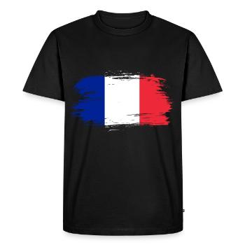 France Flag - Men's Premium Organic T-Shirt - black - Front - Nico (187cm)