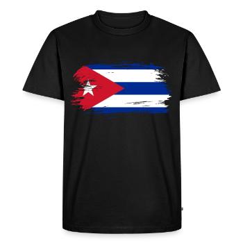 Drapeau cubain - T-shirt Premium bio Homme - noir - Devant - Nico (187cm)