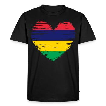 Maurice coeur drapeau drapeau drapeau blason - T-shirt Premium bio Homme - noir - Devant - Nico (187cm)