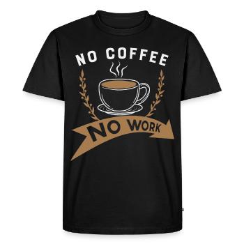 No coffee, no work - Men's Premium Organic T-Shirt - black - Front - Nico (187cm)