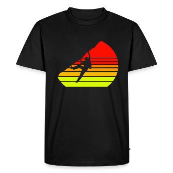 sunset climbing climb climb mountain wall climbing wall - Men's Premium Organic T-Shirt - black - Front - Nico (187cm)