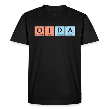 oida chemise cadeau table périodique wien minga - T-shirt Premium bio Homme - noir - Devant - Nico (187cm)