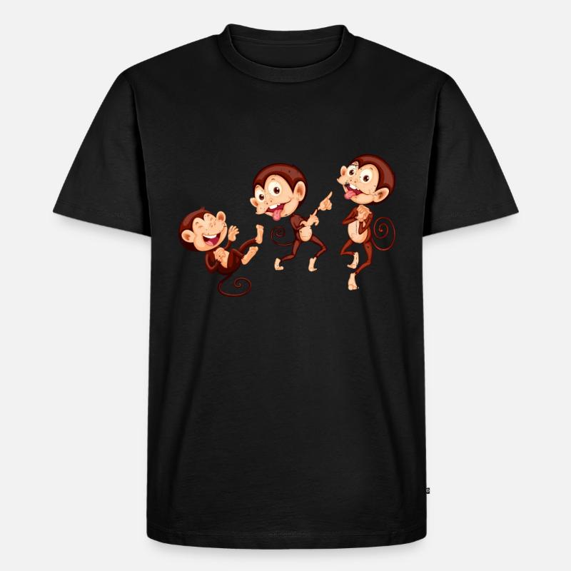 Three Monkeys. Drei Äffchen. - Männer Premium Bio T-Shirt - Schwarz