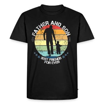 Father and son best friends for ever - Men's Premium Organic T-Shirt - black - Front - Nico (187cm)