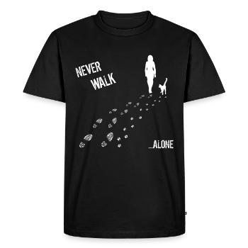 Ne marchez jamais seul chat femme - T-shirt Premium bio Homme - noir - Devant - Nico (187cm)
