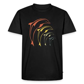 Dolphins - Men's Premium Organic T-Shirt - black - Front - Nico (187cm)
