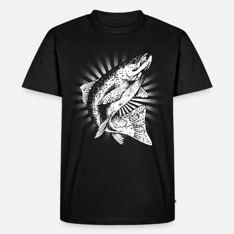 Forelle - Männer Premium Bio T-Shirt - Schwarz