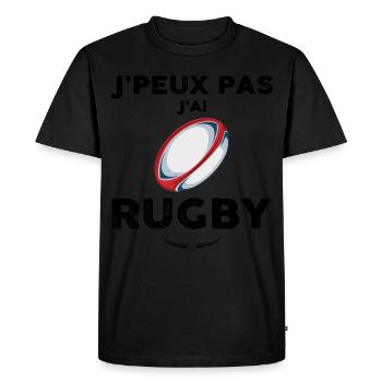 Rugbywoman rugbyman rugby - T-shirt Premium bio Homme - noir - Devant - Nico (187cm)