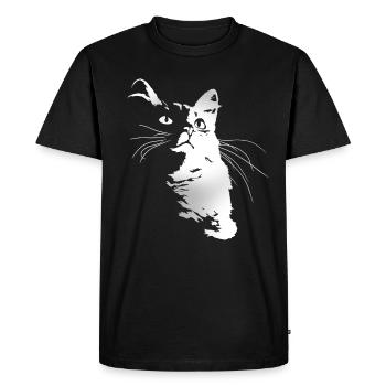 Kissa - Premium luomulaatuinen miesten t-paita - musta - Edestä - Nico (187cm)