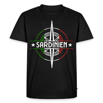 Sardinia - Men's Premium Organic T-Shirt - black - Front - Nico (187cm)
