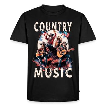 Musique Country Guitare Guitariste Chanteur USA Vintage - T-shirt Premium bio Homme - noir - Devant - Nico (187cm)