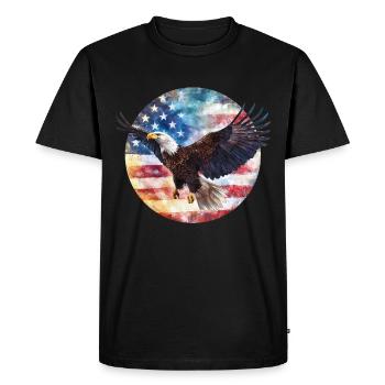 Drapeau Eagle USA - T-shirt Premium bio Homme - noir - Devant - Nico (187cm)