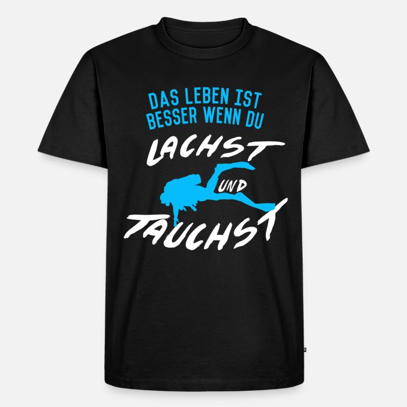 Tauchen Spruch - Männer Premium Bio T-Shirt - Schwarz