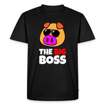 Idée cadeau supérieure de patron boss cochon - T-shirt Premium bio Homme - noir - Devant - Nico (187cm)