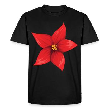Fleur rouge - T-shirt Premium bio Homme - noir - Devant - Nico (187cm)