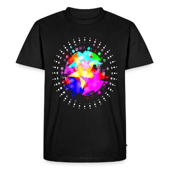 Étoiles colorées - Étoiles colorées - T-shirt Premium bio Homme - noir - Devant - Nico (187cm)