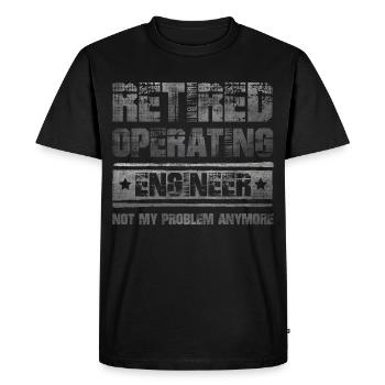 Drôle retraité disant ingénieur d'exploitation - T-shirt Premium bio Homme - noir - Devant - Nico (187cm)