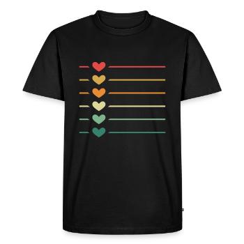 Ligne coeur rétro - T-shirt Premium bio Homme - noir - Devant - Nico (187cm)
