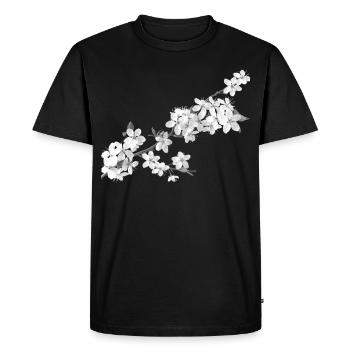 Belle sakura (blanc de perles) - T-shirt Premium bio Homme - noir - Devant - Nico (187cm)