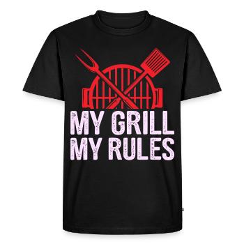 My grill my rules - Men's Premium Organic T-Shirt - black - Front - Nico (187cm)
