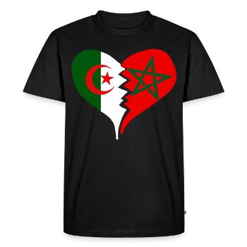 Maroc Algérie - T-shirt Premium bio Homme - noir - Devant - Nico (187cm)
