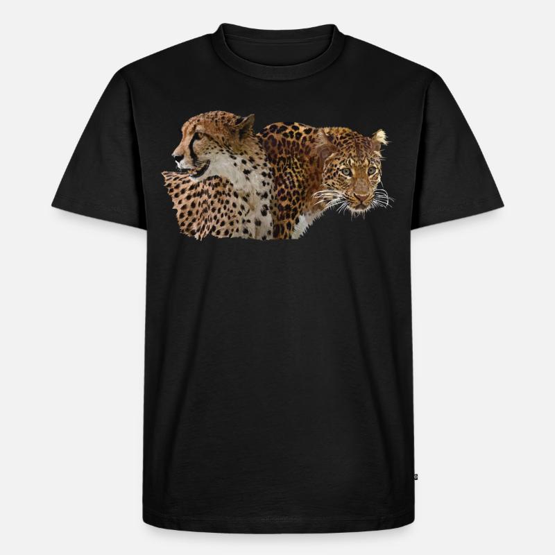 Leopard und Gepard - Männer Premium Bio T-Shirt - Schwarz