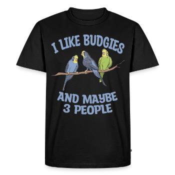 Perruche ondulée - T-shirt Premium bio Homme - noir - Devant - Nico (187cm)