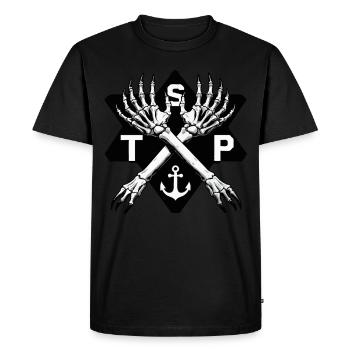 St.Pauli Kiez Hamburg Totenkopf Sankt Pauli - Men's Premium Organic T-Shirt - black - Front - Nico (187cm)