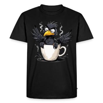 L’oiseau ne veut pas de café avant que vous ne demandiez non - T-shirt Premium bio Homme - noir - Devant - Nico (187cm)