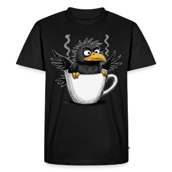 L’oiseau ne veut pas de café avant que vous ne demandiez non - T-shirt Premium bio Homme - noir - Devant - Nico (187cm)