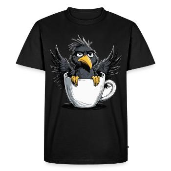 L’oiseau ne veut pas de café avant que vous ne demandiez non - T-shirt Premium bio Homme - noir - Devant - Nico (187cm)