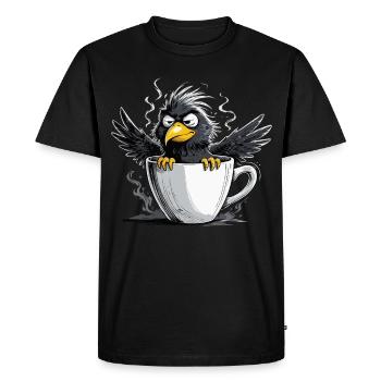 L’oiseau ne veut pas de café avant que vous ne demandiez non - T-shirt Premium bio Homme - noir - Devant - Nico (187cm)
